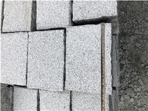Sesame White Granite G603 Cobble Stone, Cube Stone