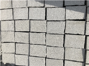 Sesame White Granite G603 Cobble Stone, Cube Stone