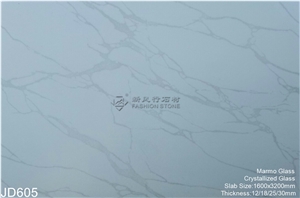 Crystallized Glass Stone Calacatta Marble Slab, Kitchens,Bathrooms,Construction