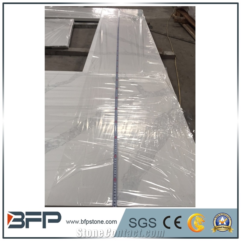 Calacatta Quartz Customized Countertop for Villa and Houses