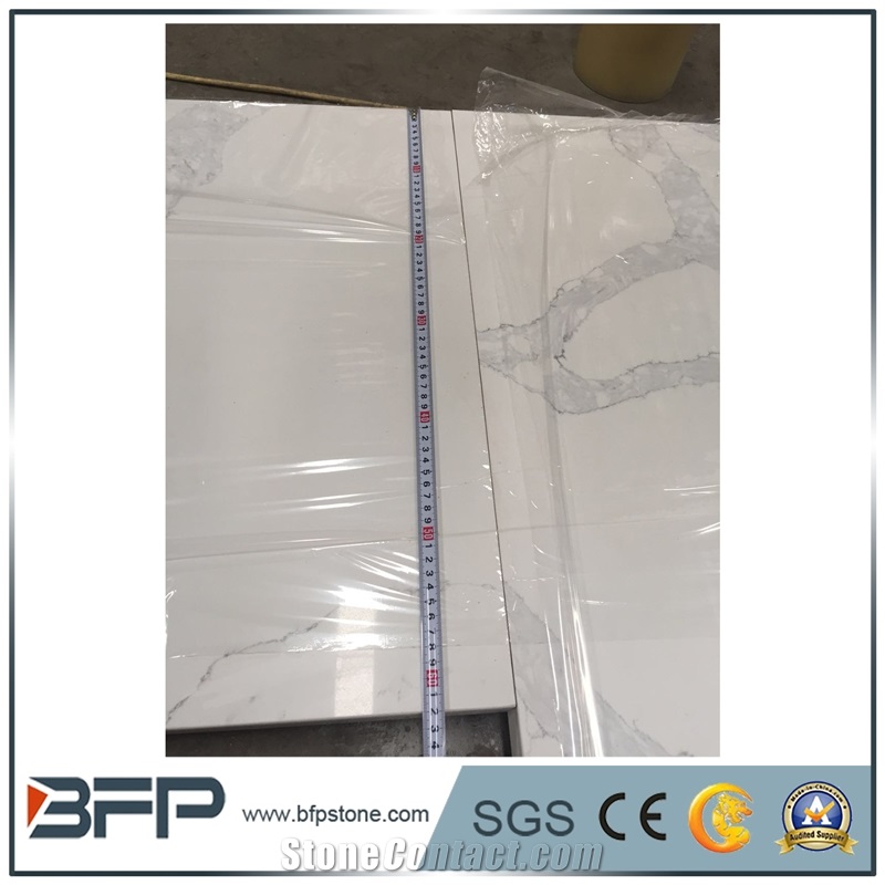 Calacatta Quartz Customized Countertop for Villa and Houses