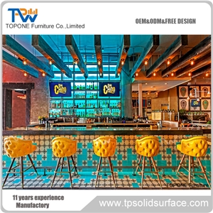 Acrylic Solid Surface Bar Counter(Translucent Panel with Led Lights)