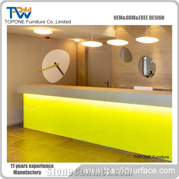 Acrylic Solid Surface Modern Fashionable Style Reception Counter