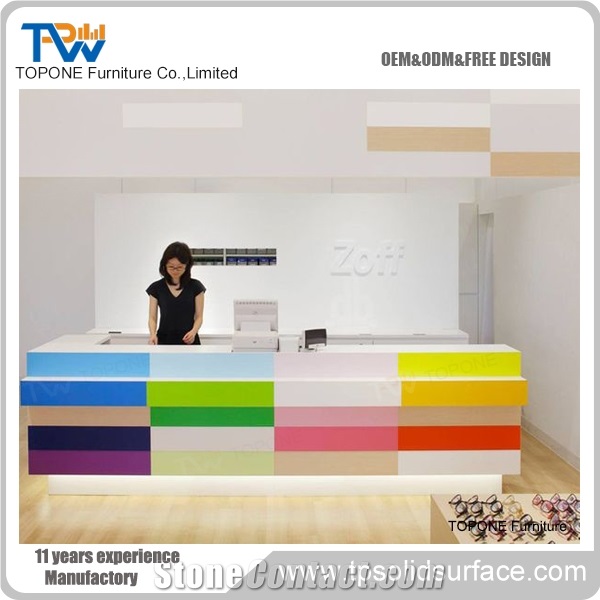 Acrylic Solid Surface Modern Fashionable Style Reception Counter