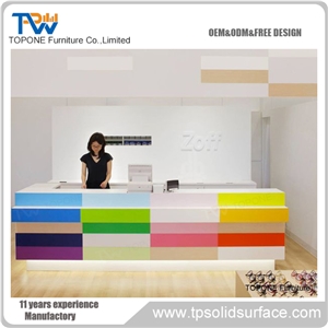 Acrylic Solid Surface Modern Fashionable Style Reception Counter