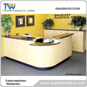 Acrylic Solid Surface Office Reception Table Design