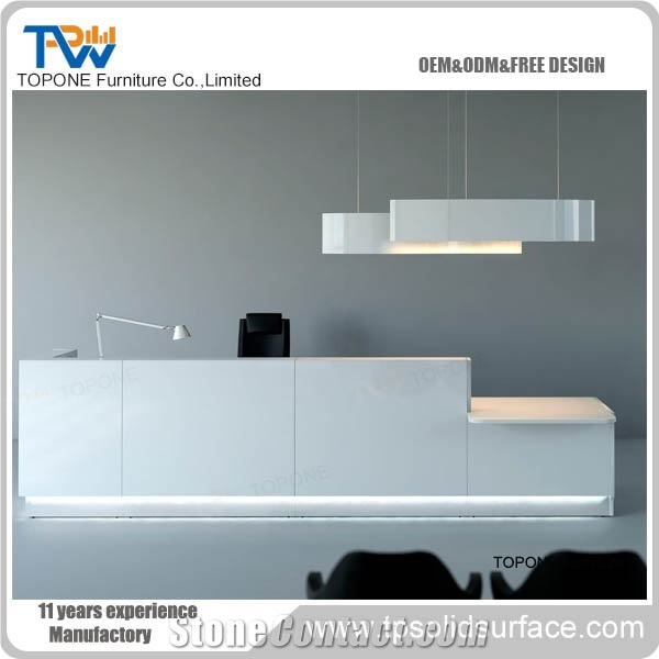 Acrylic Solid Surface Reception Desk Elegant Beautiful Design