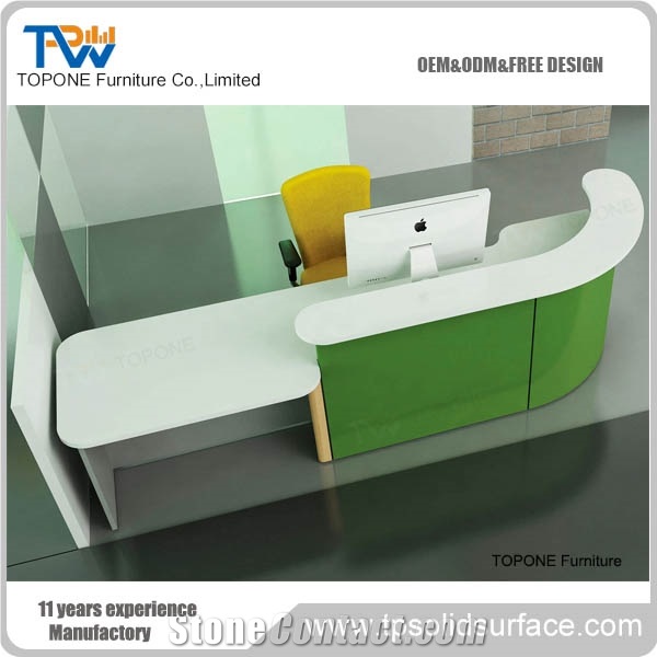 Acrylic Solid Surface Reception Desk Elegant Beautiful Design