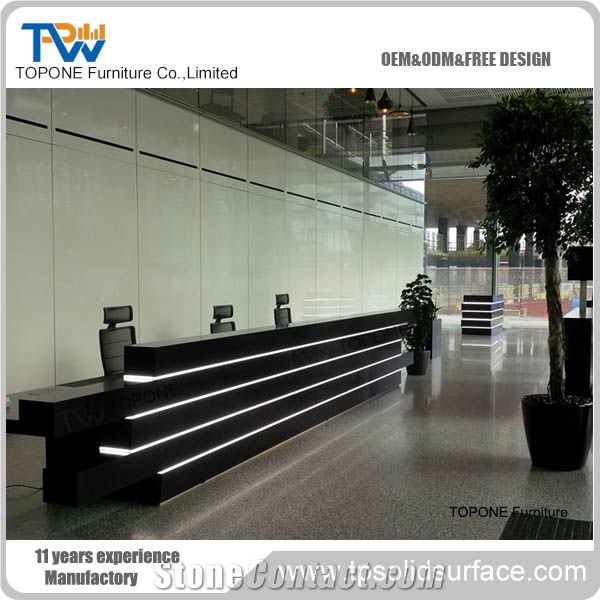 Acrylic Solid Surface Reception Desk Elegant Beautiful Design
