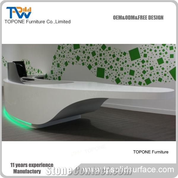 Acrylic Solid Surface Reception Desk Elegant Beautiful Design