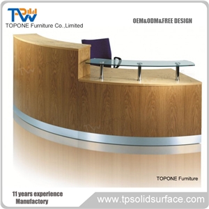 Acrylic Solid Surface Reception Desk Elegant Beautiful Design