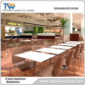 Artificial Marble Top Stainless Steel Frame Dining Table