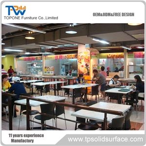Artificial Marble Top Stainless Steel Frame Dining Table