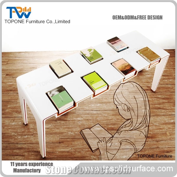 Factory Supply Solid Surface Office Desk, Artificial Stone Furniture