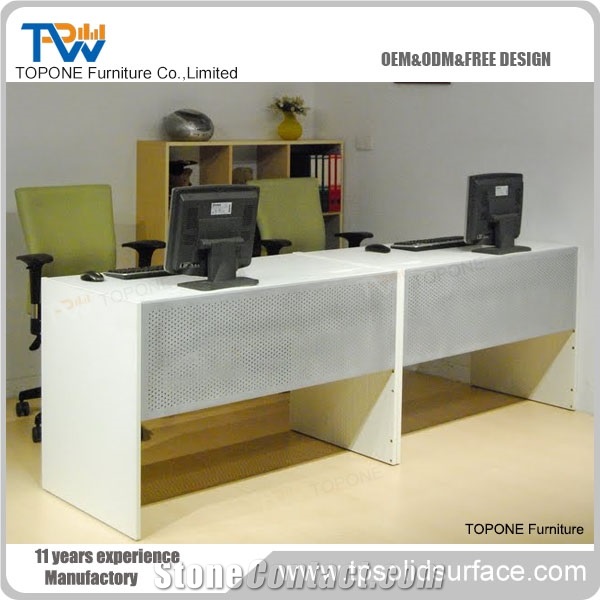 Factory Supply Solid Surface Office Desk, Artificial Stone Furniture