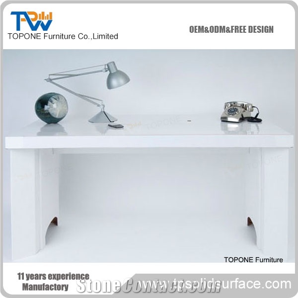 Factory Supply Solid Surface Office Desk, Artificial Stone Furniture