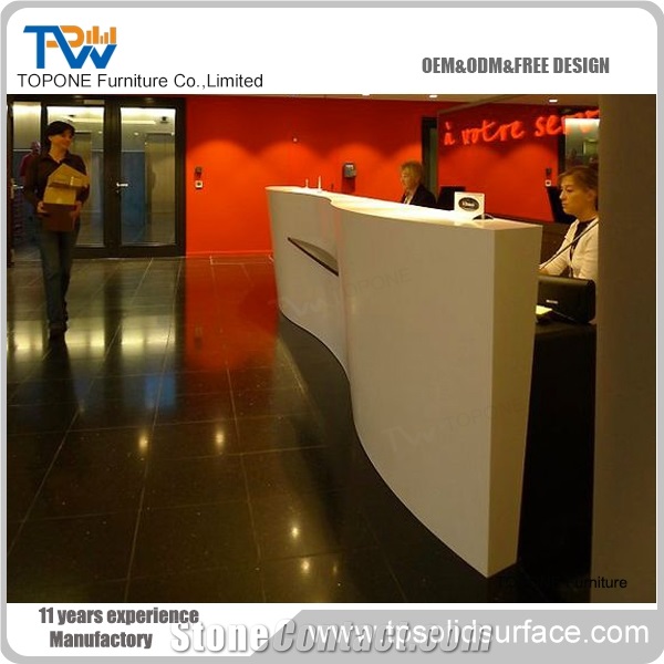 Modern Design Artificial Marble Reception Desk for Office Furniture
