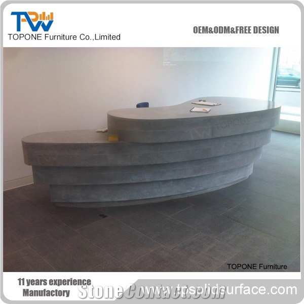 Modern Design Artificial Marble Reception Desk for Office Furniture