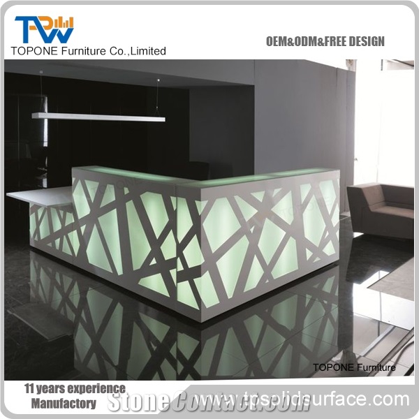 Modern Design Artificial Marble Reception Desk for Office Furniture