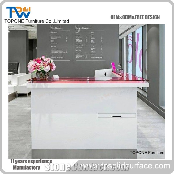 Modern Design Artificial Marble Reception Desk for Office Furniture