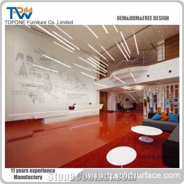 Pure Acrylic Solid Surface Fancy Beauty Salon Reception Counter
