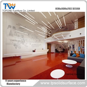 Pure Acrylic Solid Surface Fancy Beauty Salon Reception Counter