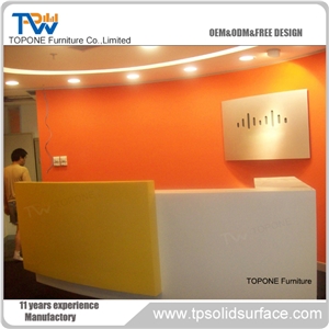 Pure Acrylic Solid Surface Fancy Beauty Salon Reception Counter