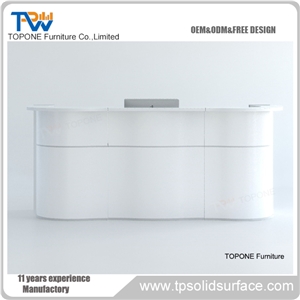 Pure Acrylic Solid Surface Fancy Beauty Salon Reception Counter
