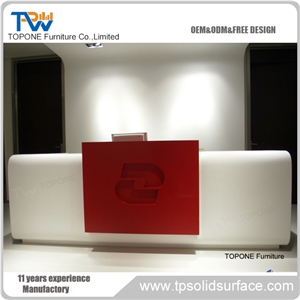 Pure Acrylic Solid Surface Fancy Beauty Salon Reception Counter
