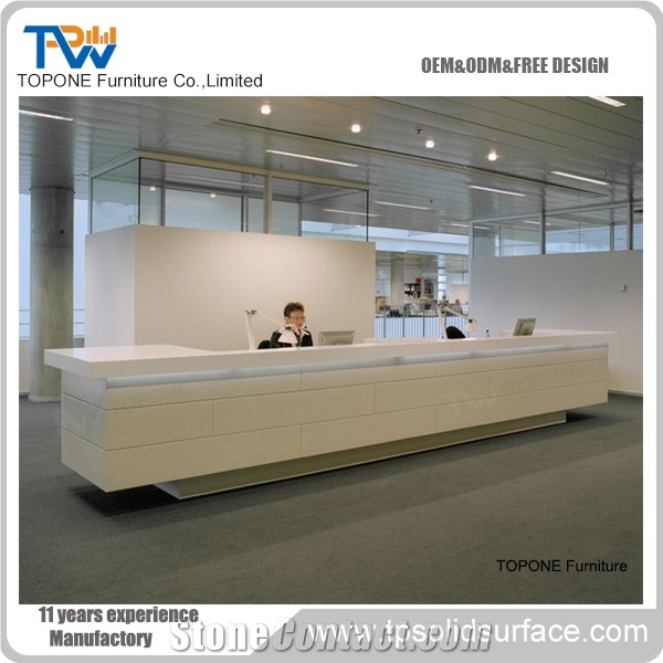 Pure Acrylic Solid Surface Fancy Beauty Salon Reception Counter