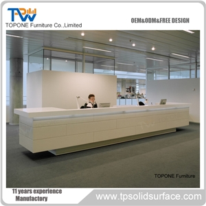 Pure Acrylic Solid Surface Fancy Beauty Salon Reception Counter