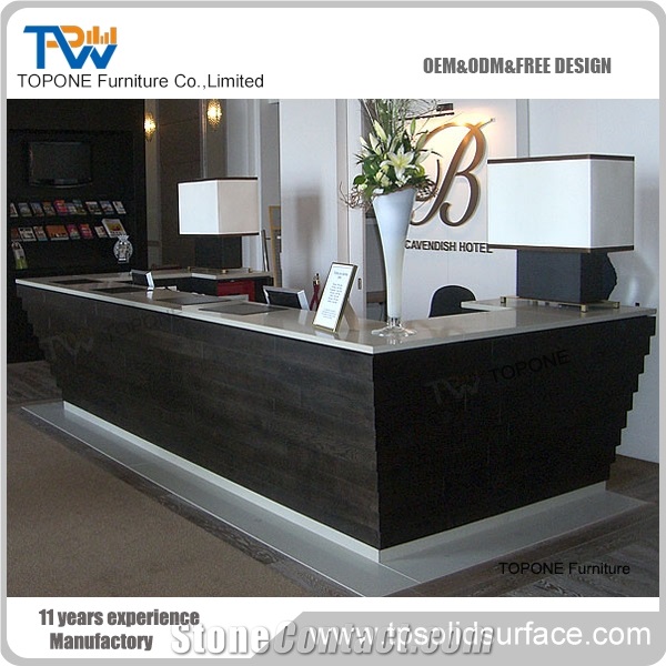 Pure Acrylic Solid Surface Fancy Beauty Salon Reception Counter