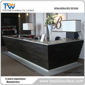 Pure Acrylic Solid Surface Fancy Beauty Salon Reception Counter