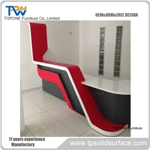 Quartz Stone Desktop Custom Design Logo Reception Desk