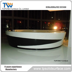 White Acrylic Solid Surface Salon Reception Desk
