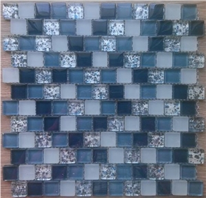 Blue Crackle Glass Mosaic Tile