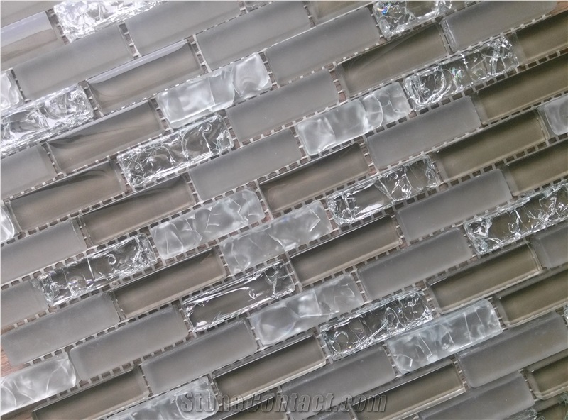 Crackle Crystal Glass Mosaic Tile