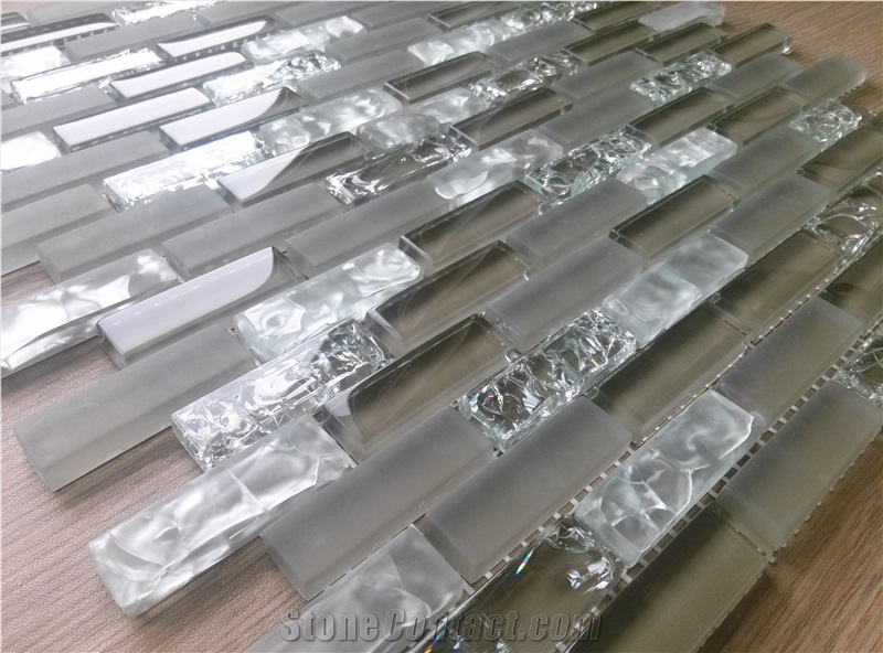 Crackle Crystal Glass Mosaic Tile
