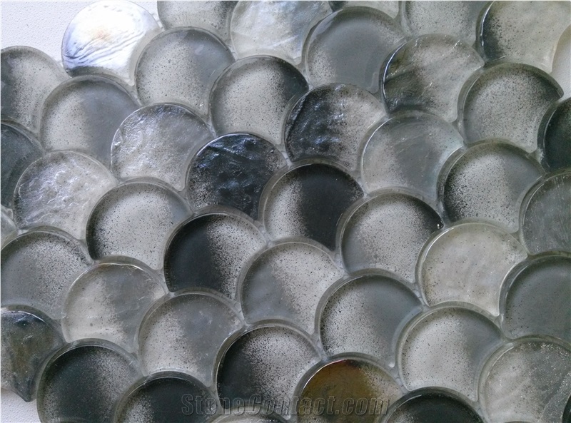 Grey Scale Glass Mesh Mounted Mosaic Kitchen Home Decorate Tile