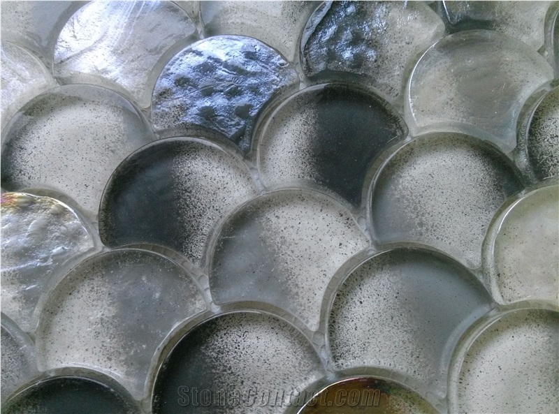 Grey Scale Glass Mesh Mounted Mosaic Kitchen Home Decorate Tile