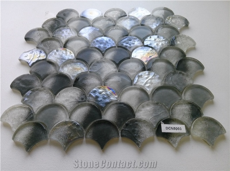 Grey Scale Glass Mesh Mounted Mosaic Kitchen Home Decorate Tile