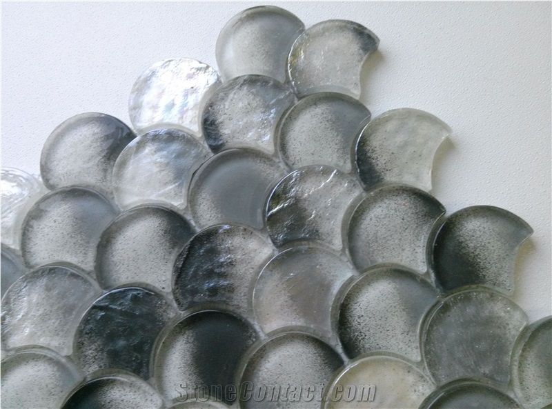 Grey Scale Glass Mesh Mounted Mosaic Kitchen Home Decorate Tile