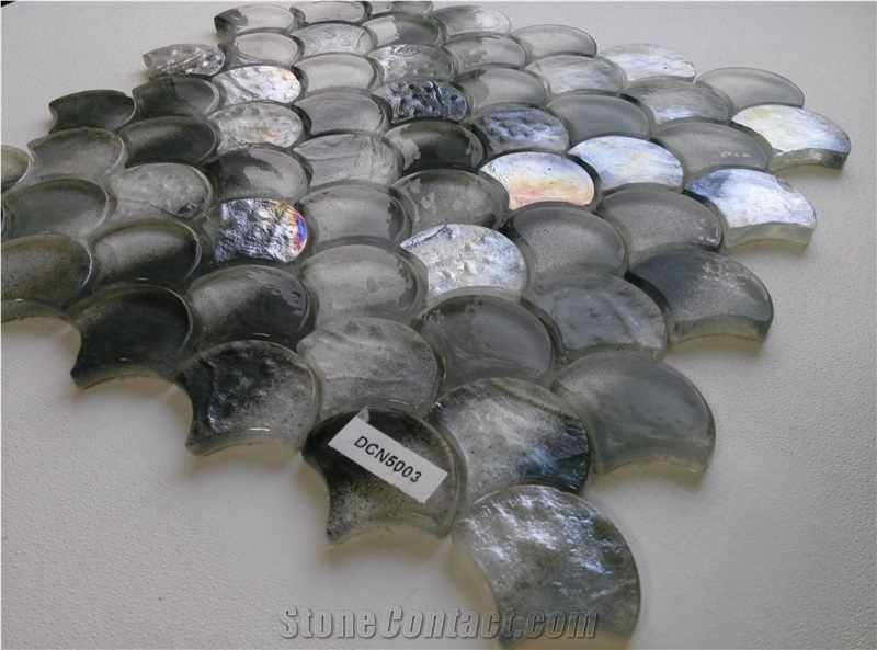 Grey Scale Glass Mesh Mounted Mosaic Kitchen Home Decorate Tile