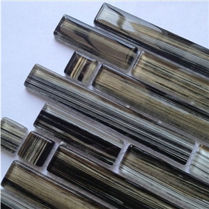 Hand Drawing Random Brick Crystal Glass Mosaic Wall Tile