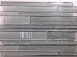 Linear on Glass Surface Random Brick Home Decorate Glass Mosaic Tile