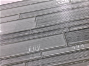 Linear on Glass Surface Random Brick Home Decorate Glass Mosaic Tile