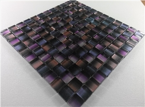 Purple Glass Gradation Mosaic Mesh Mounted Tile