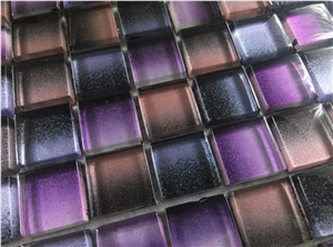 Purple Glass Gradation Mosaic Mesh Mounted Tile