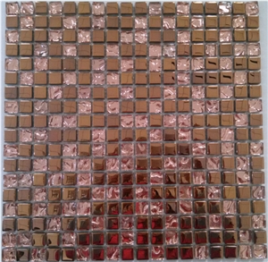 Red Galvanized Glass 15x15mm Mosaic