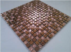 Red Galvanized Glass 15x15mm Mosaic